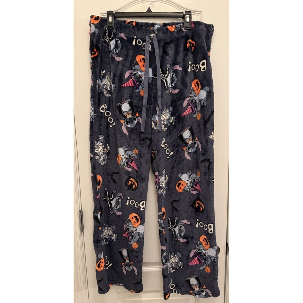 Disney’s Lilo & Stitch BOO Halloween FLEECE Pajama LOUNGE Pants Women's XXL EUC